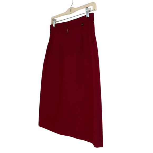 Vintage 80s Levis Maroon Red Dacron Polyester Office Straight Skirt Size XS - Picture 4 of 15